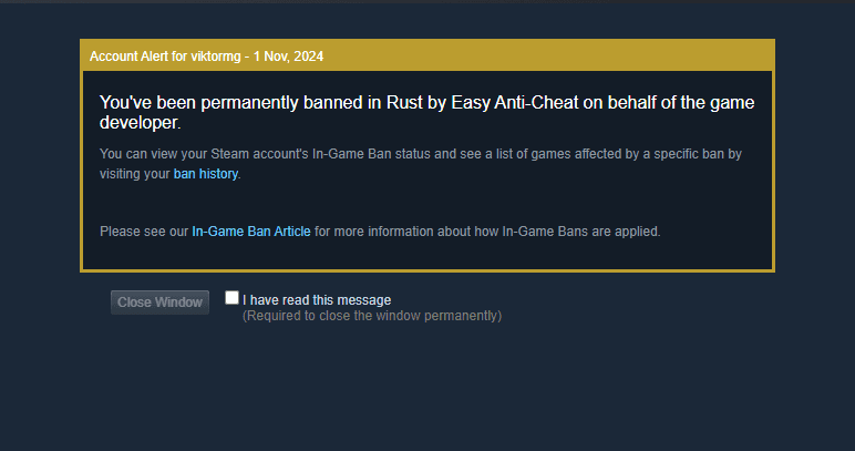 How to get unbanned on Rust, Everything you need to know about Game bans